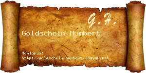 Goldschein Humbert névjegykártya